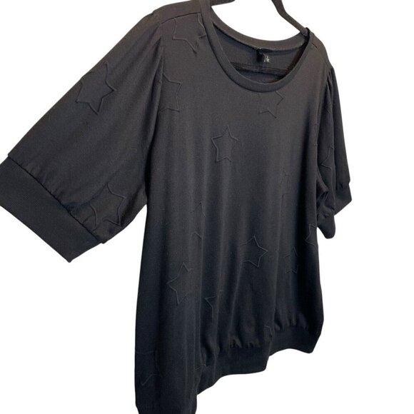 Torrid Black Stars Short Sleeve Sweater Size 2 2XL - Picture 2 of 5